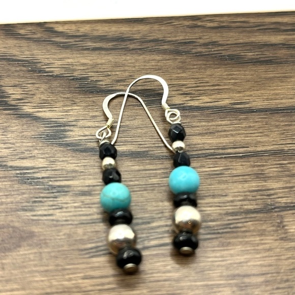 3 Pair | Silver Earrings Silver Tone |Faux  Turquoise|  Dream Catcher Earrings - Picture 5 of 11